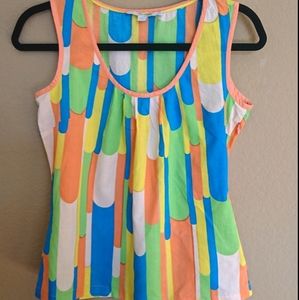 Boden printed vest in multi sixties geo